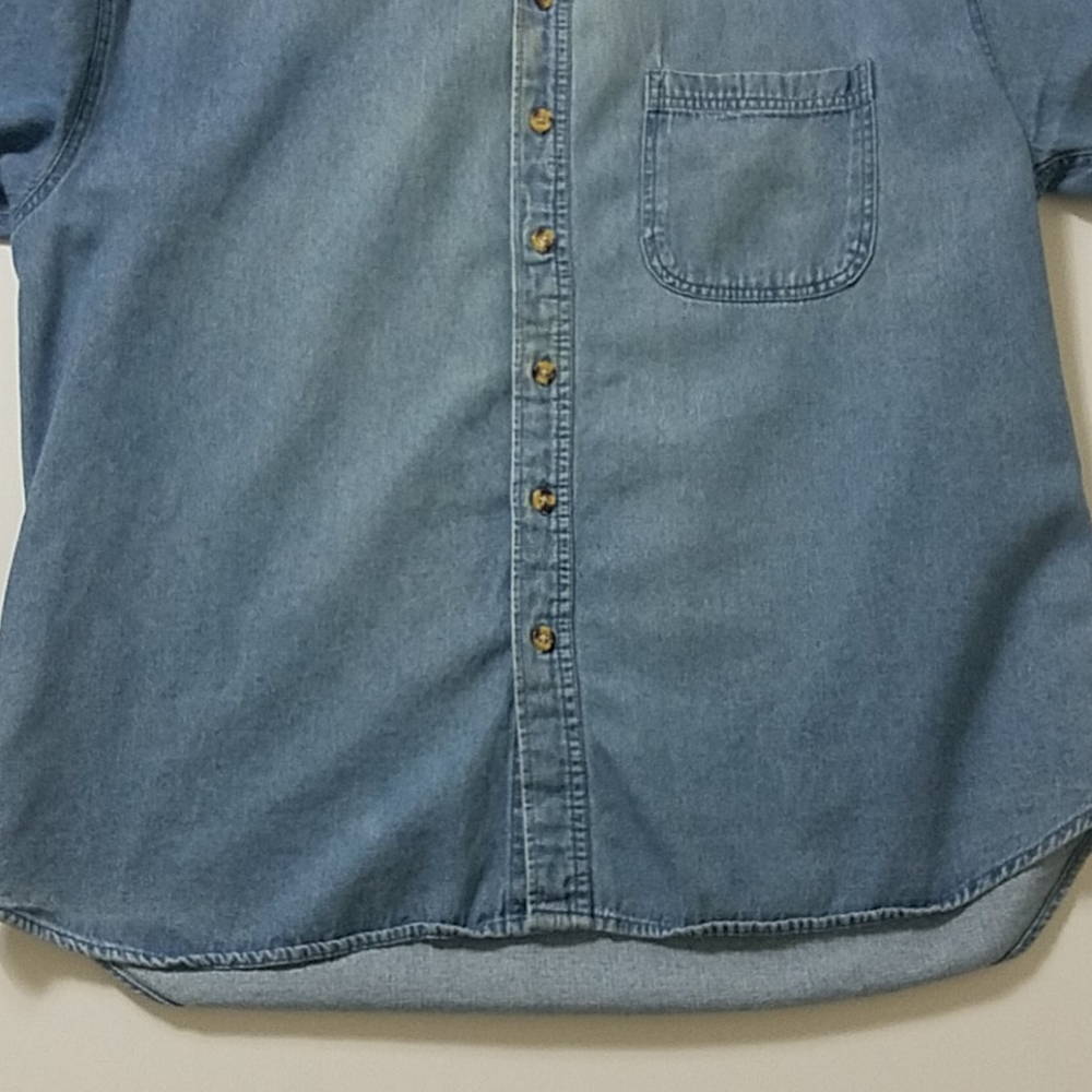 Pacific scene size large denim short sleeve shirt - Picture 4 of 7